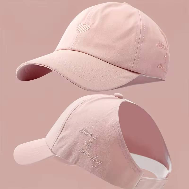 Summer Baseball Cap Breathable Women High Ponytail Outdoor Sport Cap Sunshade Anti-UV Adjustable Travel Beach Empty Top Hat