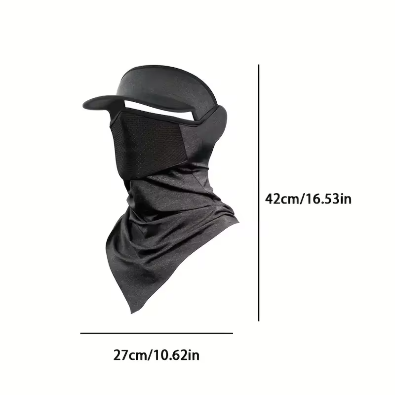 Summer Full Face Mask Breathable Anti-UV Neck Flap Wide Brim Cycling Bandana Outdoor Sport Fishing Hiking Sunscreen Ice Silk Cap