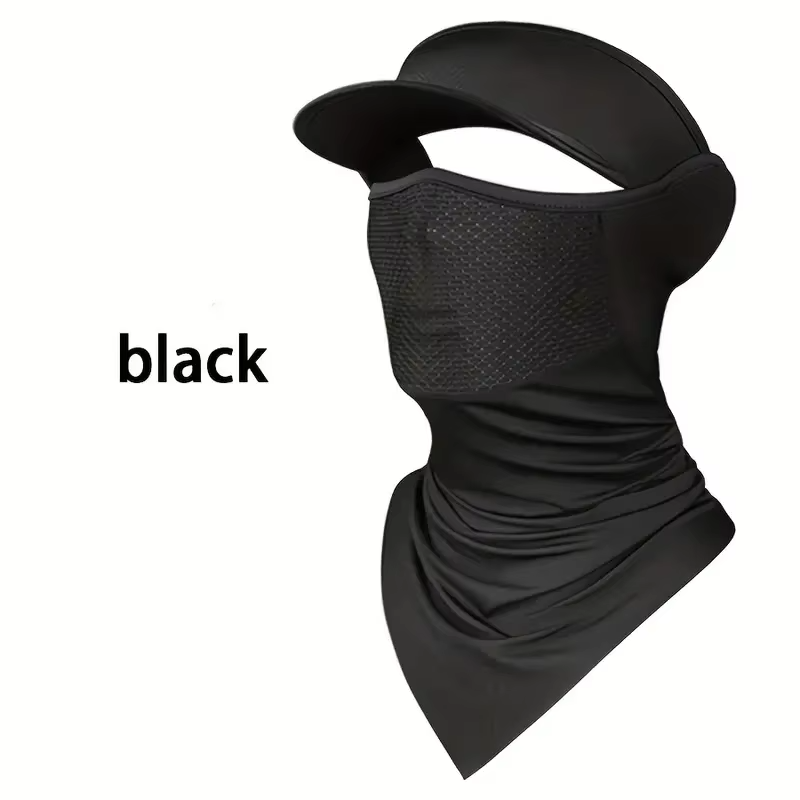 Summer Full Face Mask Breathable Anti-UV Neck Flap Wide Brim Cycling Bandana Outdoor Sport Fishing Hiking Sunscreen Ice Silk Cap