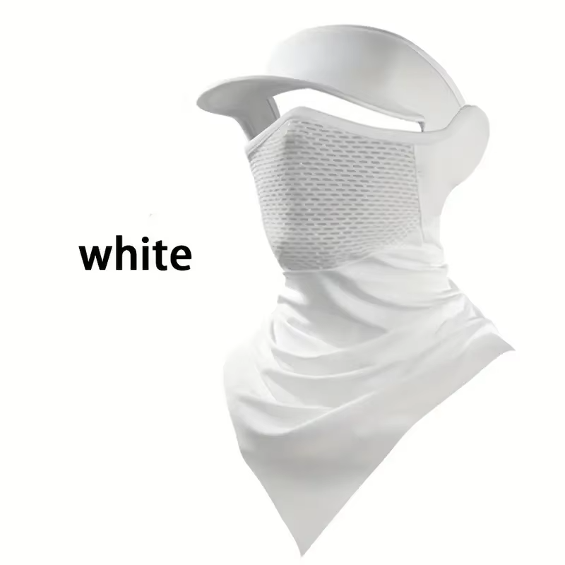 Summer Full Face Mask Breathable Anti-UV Neck Flap Wide Brim Cycling Bandana Outdoor Sport Fishing Hiking Sunscreen Ice Silk Cap