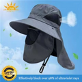 Summer Sun Hats UV Protection Outdoor Hunting Fishing Cap For Men Women Hiking Camping Visor Bucket Hat Neck Flap Fisherman Hat