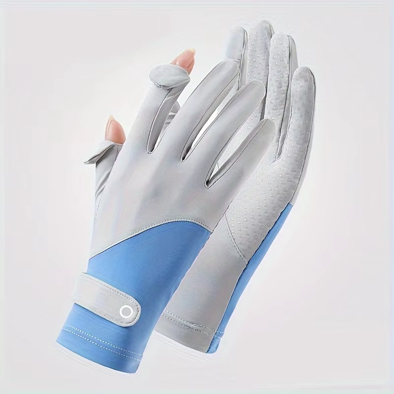 Summer Gloves Breathable Women Thin Ice Silk Cycling Driving Gloves Touch Screen Quick Dry Sunscreen Non-slip Riding Gloves