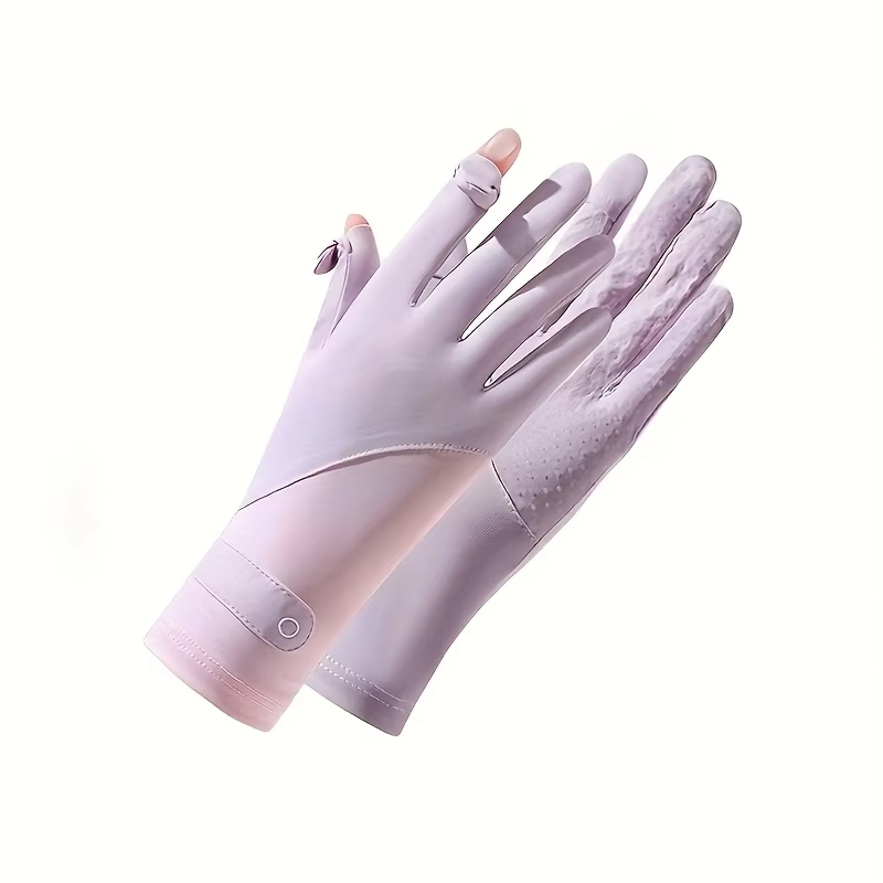 Summer Gloves Breathable Women Thin Ice Silk Cycling Driving Gloves Touch Screen Quick Dry Sunscreen Non-slip Riding Gloves