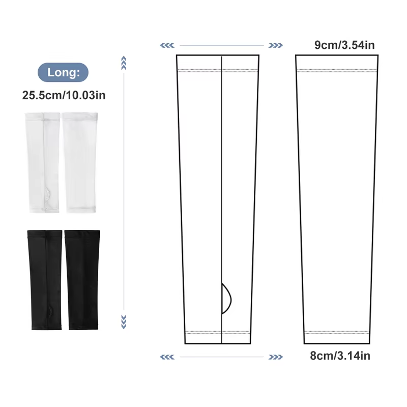 Short Solid Color Sunscreen Mosquito Repellent Breathable Ice Silk Sleeves for Driving,Cycling,Fishing and Climbing