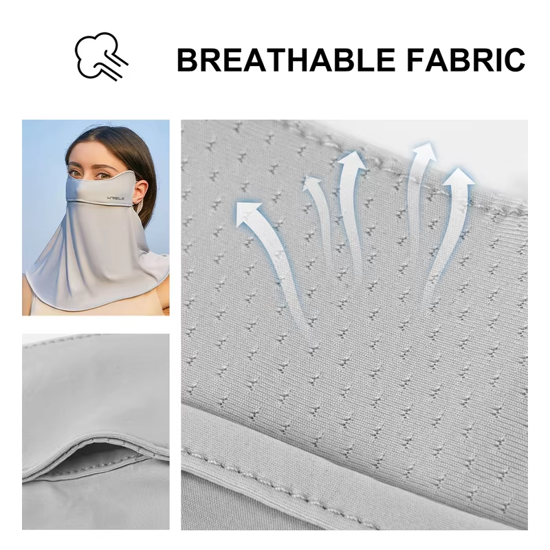 WRELS Summer Ice Silk UV Protection Face Mask Outdoor Cycling Anti-UV Riding Breathable Half Face Mask Sunscreen Cool Neck Scarf