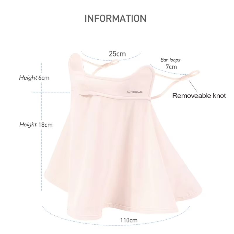 WRELS Summer Ice Silk UV Protection Face Mask Outdoor Cycling Anti-UV Riding Breathable Half Face Mask Sunscreen Cool Neck Scarf