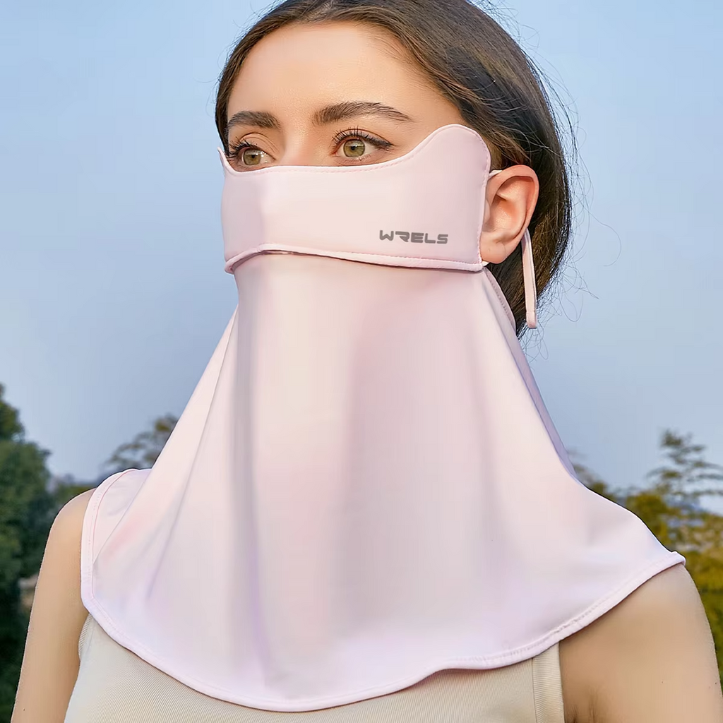WRELS Summer Ice Silk UV Protection Face Mask Outdoor Cycling Anti-UV Riding Breathable Half Face Mask Sunscreen Cool Neck Scarf