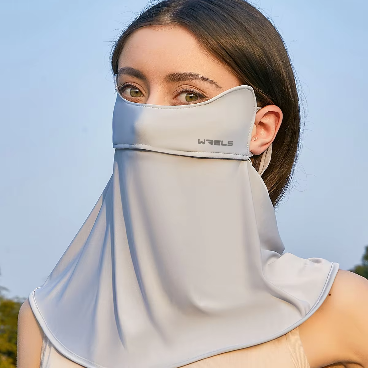WRELS Summer Ice Silk UV Protection Face Mask Outdoor Cycling Anti-UV Riding Breathable Half Face Mask Sunscreen Cool Neck Scarf