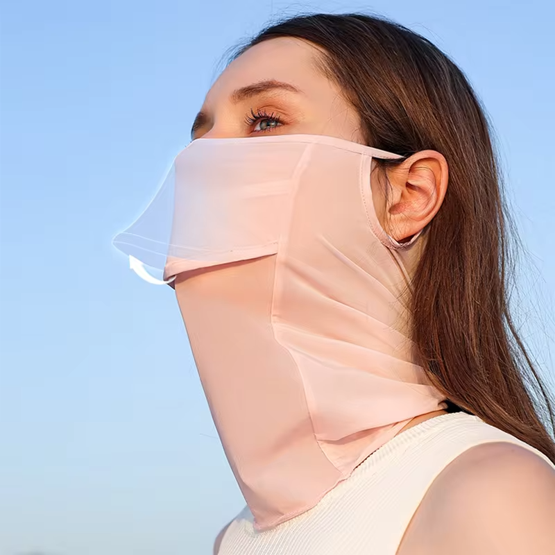 Ice Silk Full Face Sun Protection Mask Breathable Running Sports Masks Soft Adjustable Anti Ultraviolet Thin For Outdoor Golf