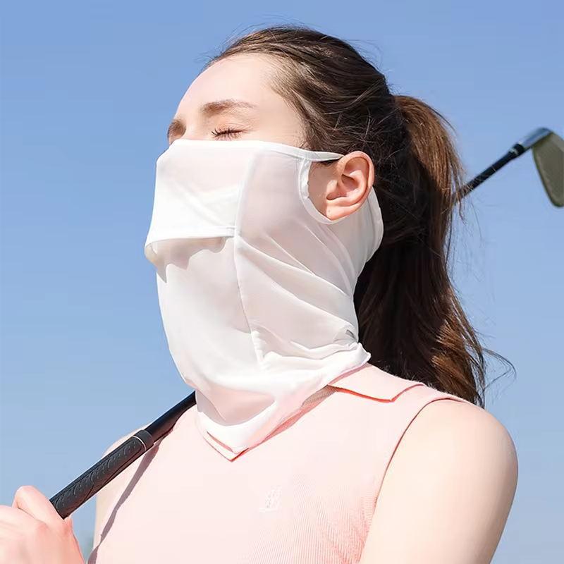 Ice Silk Full Face Sun Protection Mask Breathable Running Sports Masks Soft Adjustable Anti Ultraviolet Thin For Outdoor Golf