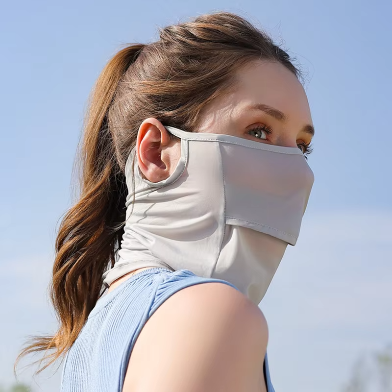 Ice Silk Full Face Sun Protection Mask Breathable Running Sports Masks Soft Adjustable Anti Ultraviolet Thin For Outdoor Golf