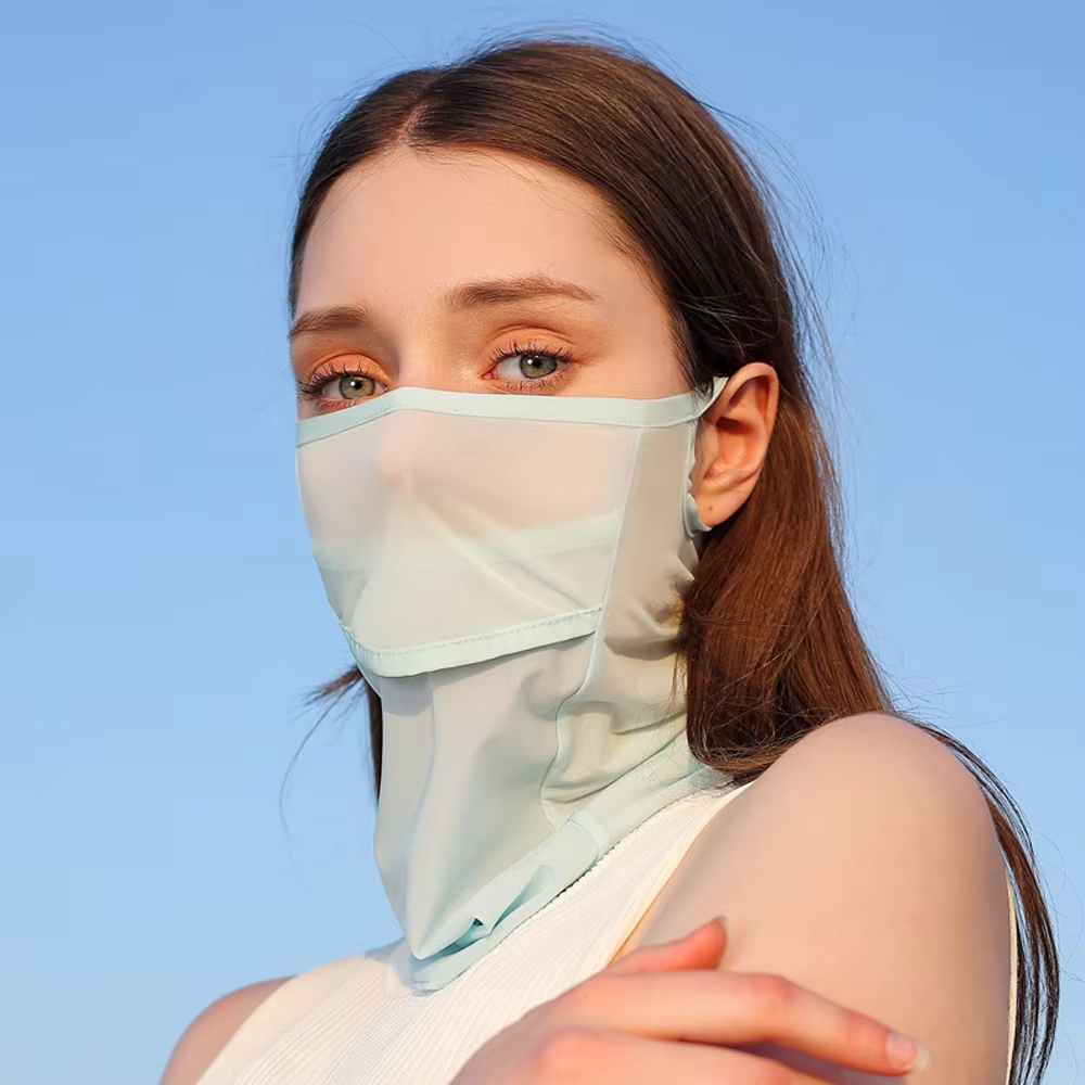 Ice Silk Full Face Sun Protection Mask Breathable Running Sports Masks Soft Adjustable Anti Ultraviolet Thin For Outdoor Golf