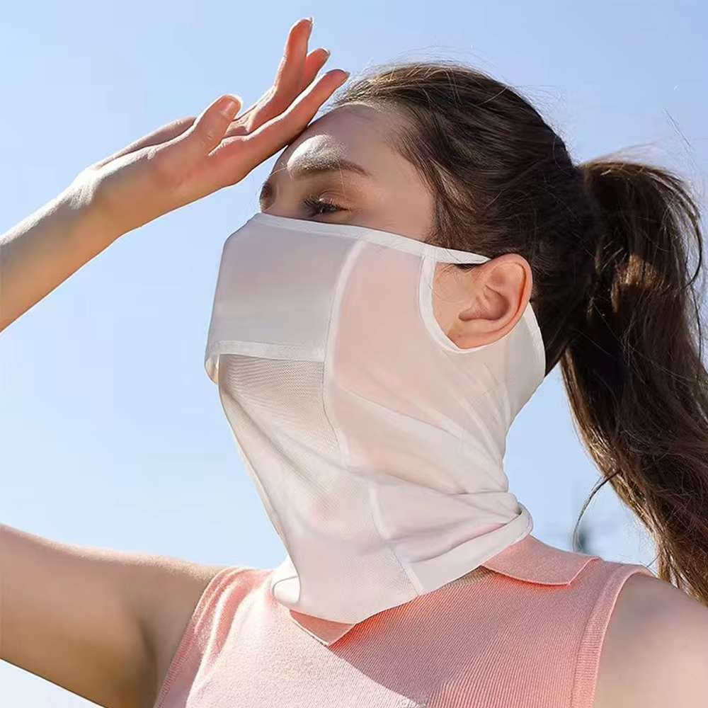 Ice Silk Full Face Sun Protection Mask Breathable Running Sports Masks Soft Adjustable Anti Ultraviolet Thin For Outdoor Golf