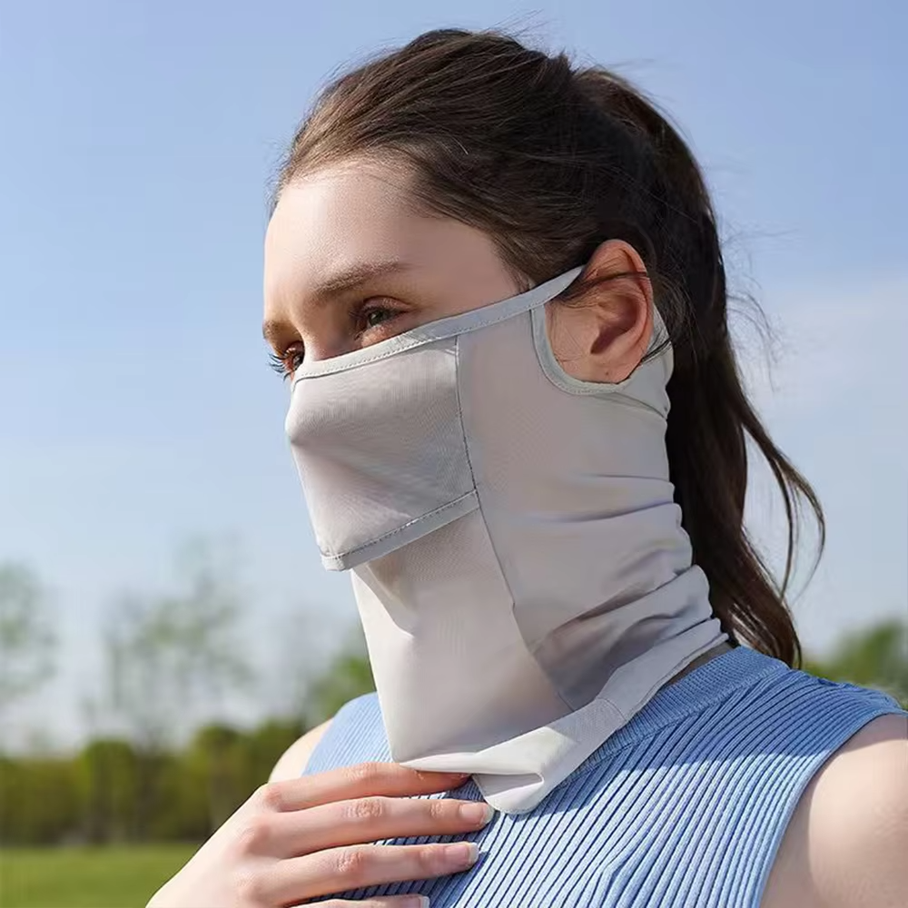 Ice Silk Full Face Sun Protection Mask Breathable Running Sports Masks Soft Adjustable Anti Ultraviolet Thin For Outdoor Golf