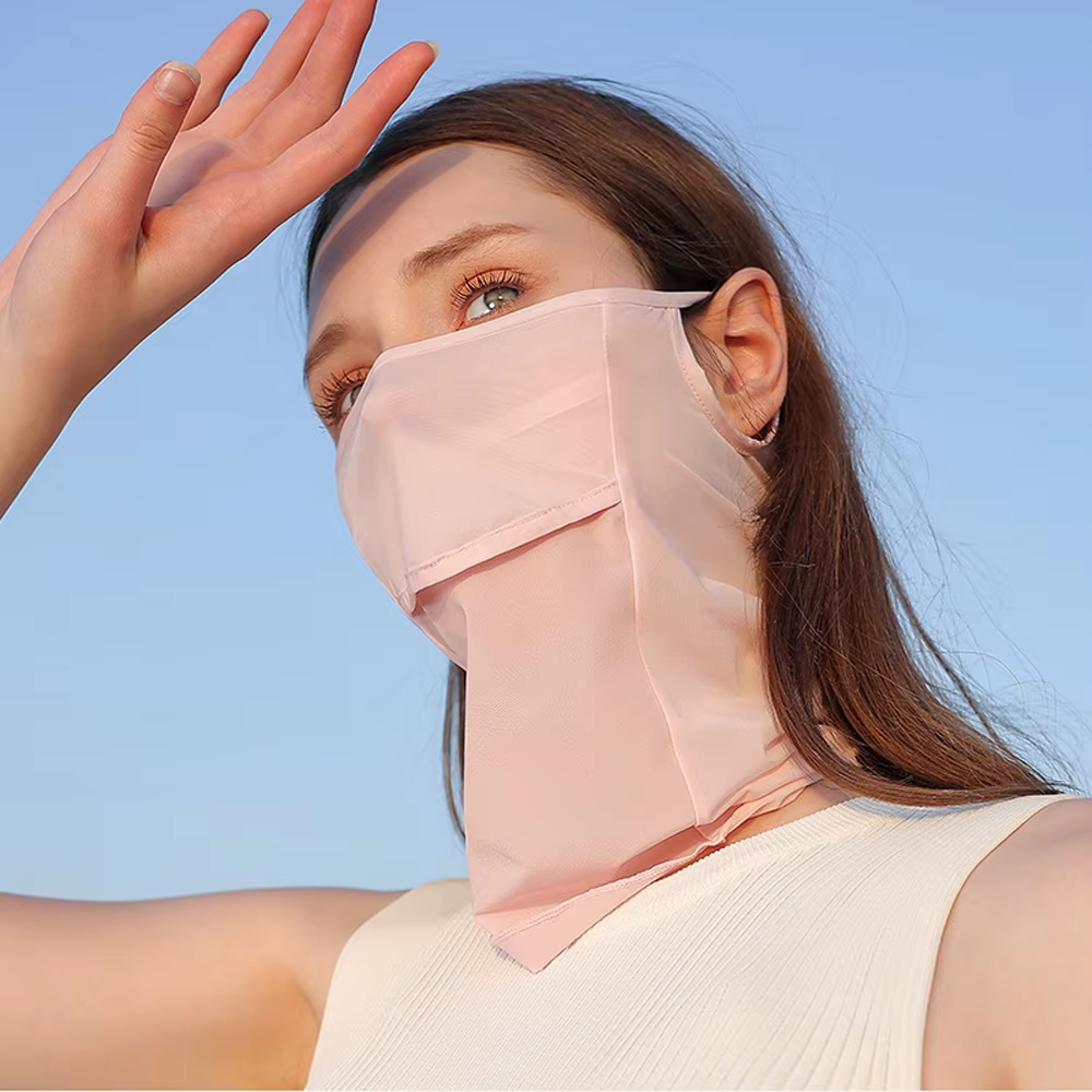 Ice Silk Full Face Sun Protection Mask Breathable Running Sports Masks Soft Adjustable Anti Ultraviolet Thin For Outdoor Golf